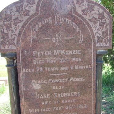 McKENZIE Peter -1906 &amp; Jane SAUNDERS -1912