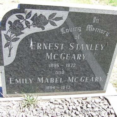 McGEARY Ernest Stanley 1895-1972 &amp; Emily Mabel 1894-1973