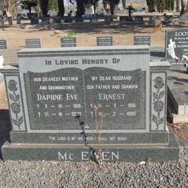 McEWEN Ernest1916-1980 &amp; Daphne Eve 1919-2002