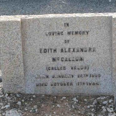 McCALLUM Edith Alexandra 1908-1944