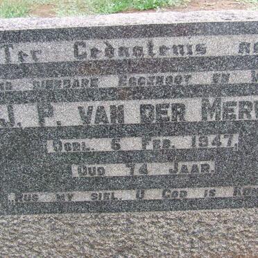 MERWE J.P., van der -1947