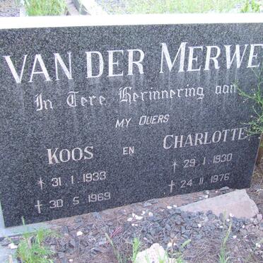 MERWE Koos, van der 1933-1969 &amp; Charlotte 1930-1976
