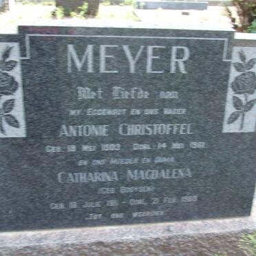 MEYER Antonie Christoffel 1903-1961 &amp; Catharina Magdalena BOOYSEN 1911-1988