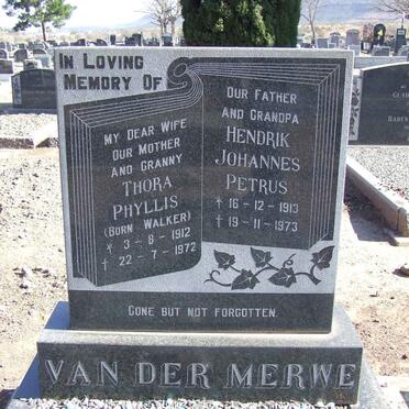 MERWE Hendrik Johannes Petrus, van der 1913-1973 &amp; Thora Phyllis WALKER 1912-1972