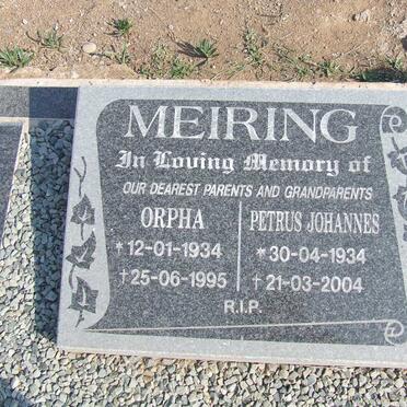 MEIRING Petrus Johannes 1934-2004 &amp; Orpha 1934-1995