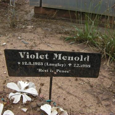 MENOLD Violet nee LANGLEY 1923-1998
