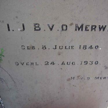 MERWE I.J.B., v.d. 1840-1930