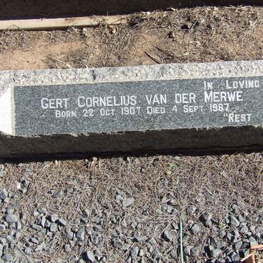 MERWE Gert Cornelius, van der 1907-1987 &amp; Kathleen May Esther 1906-1957