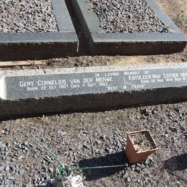 MERWE Gert Cornelius, van der 1907-1987 &amp; Kathleen May Esther 1906-1957