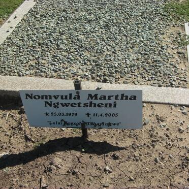 NGWETSHENI Nomvula Martha 1979-2005