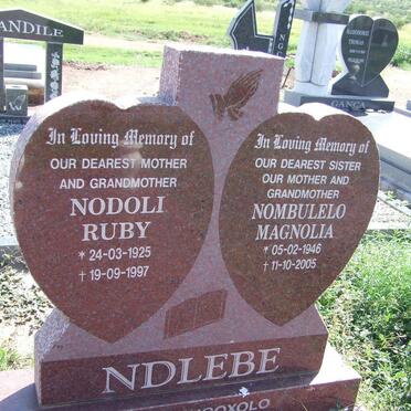 NDLEBE Nodoli Ruby 1925-1997 :: NDLEBE Nombulelo Magnolia 1946-2005
