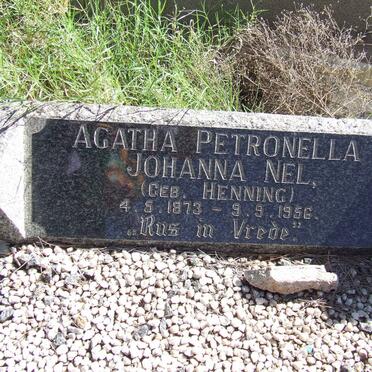 NEL Agatha Petronella Johanna nee HENNING 1873-1956