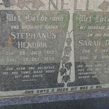 NELL Stephanus Hendrik 1887-1958 &amp; Sarah Diana 1890-1951