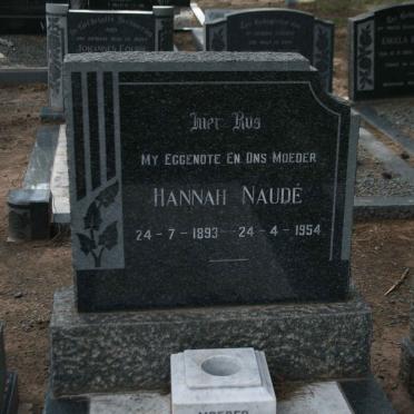 NAUDÉ Hannah 1893-1954