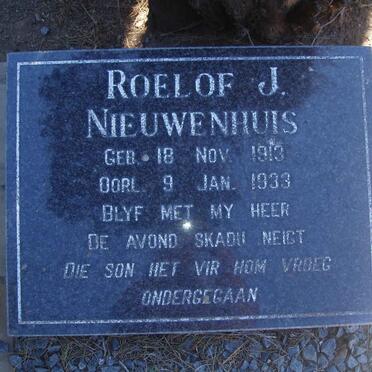NIEUWENHUIS Roelof J. 1913-1933