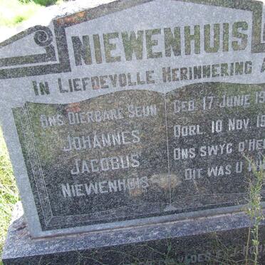 NIEWENHUIS Johannes Jacobus 1934-1957