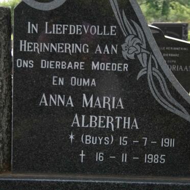 NIEKERK Anna Maria Alberta, van nee BUYS 1911-1985