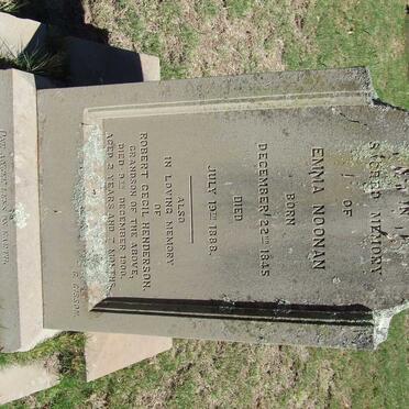 NOONAN Emma 1845-1888 :: HENDERSON Robert Cecil -1900