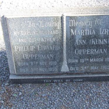 OPPERMAN Phillip Edward 1910-1959 &amp; Martha Izra Ann KUMN 1916-1980