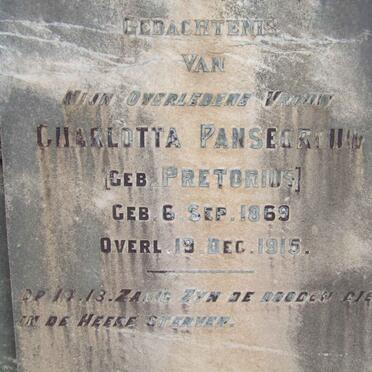 PANSEGROUW Charlotta nee PRETORIUS 1869-1915