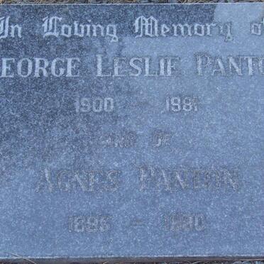 PANTON George Leslie 1900-1981 &amp; Agnes 1895-1980