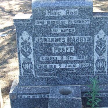 PFAFF Johannes Massyn 1891-1943