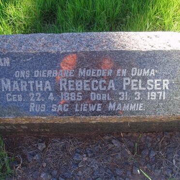 PELSER Martha Rebecca 1885-1971