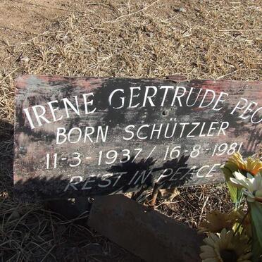 PEO Irene Gertrude nee SCHUTZLER 1937-1981