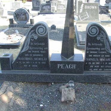 PEACH Marthinus Nicholas 1913-1990 &amp; Cornelia Magaretha 1912-1983