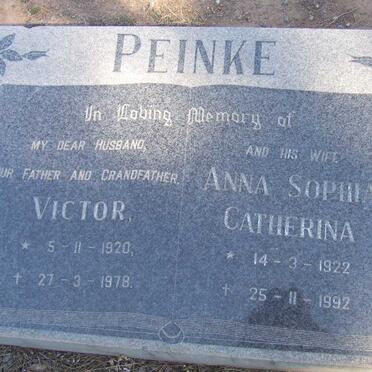 PEINKE Victor 1920-1978 &amp; Anna Sophia Catherina 1922-1992