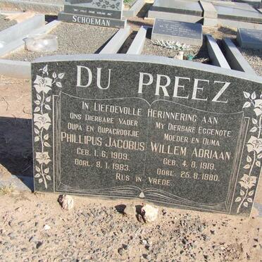 PREEZ Phillipus Jacobus, du 1909-1983 &amp; Willem Adriaan 1919-1980