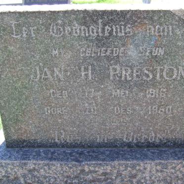 PRESTON Jan H. 1916-1950