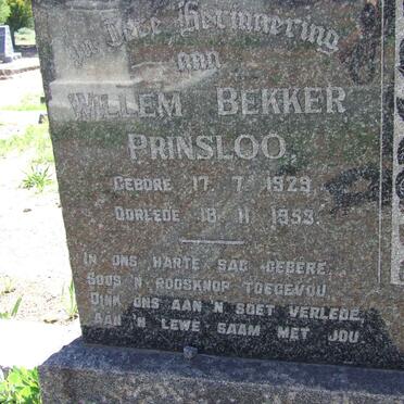PRINSLOO Willem Bekker 1929-1953
