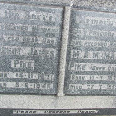 PIKE Robert James 1871-1945 &amp; M.A.M. CASEY 1874-1955