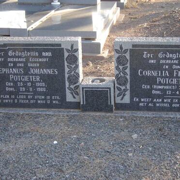 POTGIETER Stephanus Johannes 1909-1966 &amp; Cornelia Frederika HUMPHRIES 1913-1989