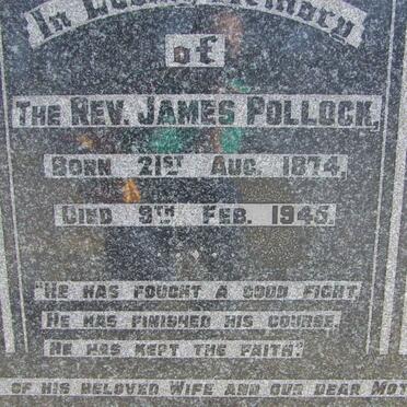 POLLOCK James 1874-1945 &amp; Margaret Houston JACKSON -1953