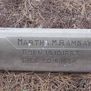 RAMSAY Martha M. 1863-1934