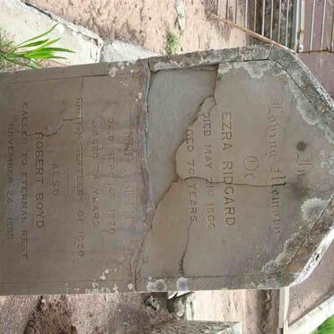 RIDGARD Ezra -1866 &amp; Elizabeth -1870 :: RIDGARD Robert Boyd -1885