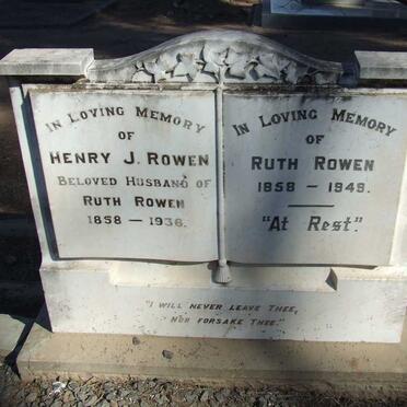 ROWEN Henry J. 1858-1936 &amp; Ruth 1858-1949