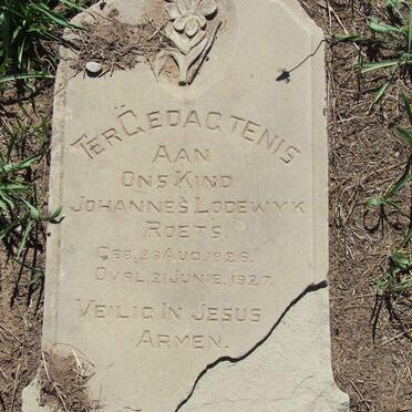 ROETS Johannes Lodewyk 1926-1927