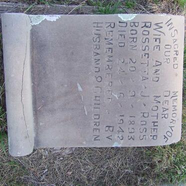 ROSS Rosetta J. 1893-1942