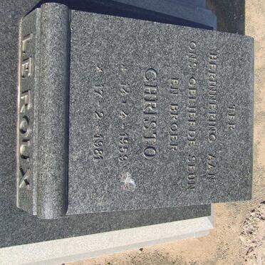 ROUX Christo, le 1959-1981