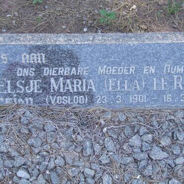 ROUX Elsje Maria, le  nee VOSLOO 1901-1982