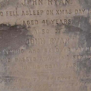 RYAN John -1916 &amp; Sarah Agnes -1879