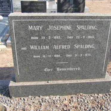 SPALDING William Alfred 1888-1973 &amp; Mary Josephine 1893-1965