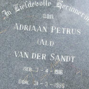 SANDT Adriaan Petrus, van der 1916-1995
