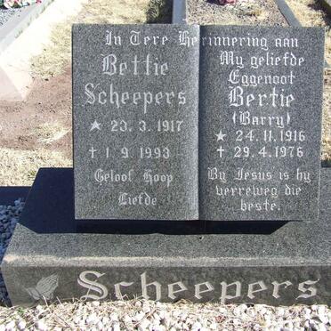 SCHEEPERS Bertie 1916-1976 &amp; Bettie 1917-1993