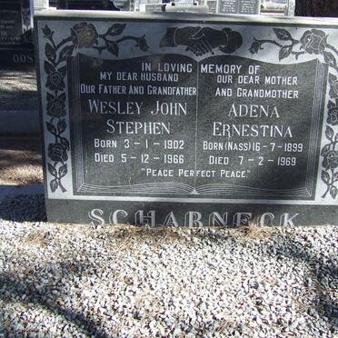 SCHARNECK Wesley John Stephen 1902-1966 &amp; Adena Ernestina NASS 1899-1969