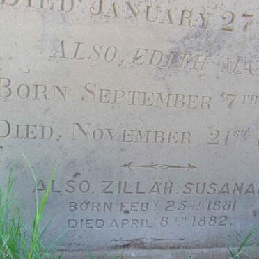 SCANDRETT Edith May 1878-1878 :: SCANDRETT Zillah Susanah 1881-1882