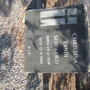 SEFOLOKO Christina Tandi 1934-2003